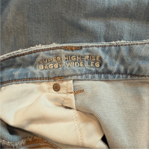 AE Dreamy Drape Stretch Super High-Waisted Baggy Wide-Leg Jeans 20R Backyard BBQ - Picture 11 of 11